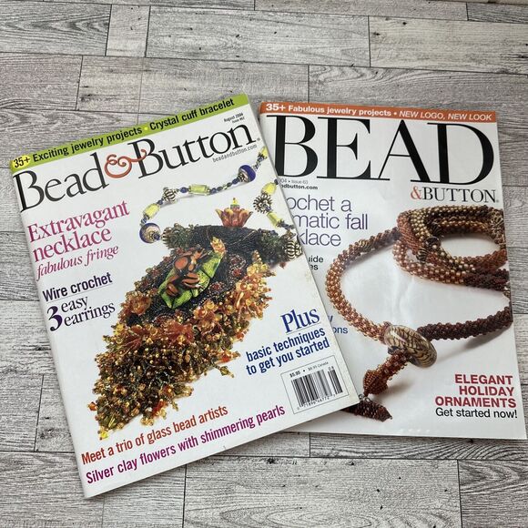 Bead &β Button Magazine 2004 Lot of 2 Back Issues Jewelry Crafting Beading Y2K - Picture 13 of 13